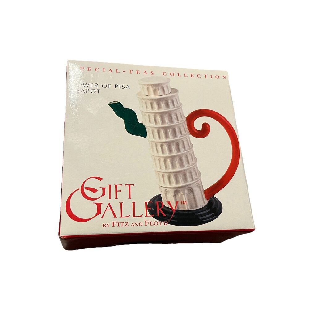 VTG Fitz & Floyd Gift Gallery Tower of Pisa Mini Teapot Special Teas Collection